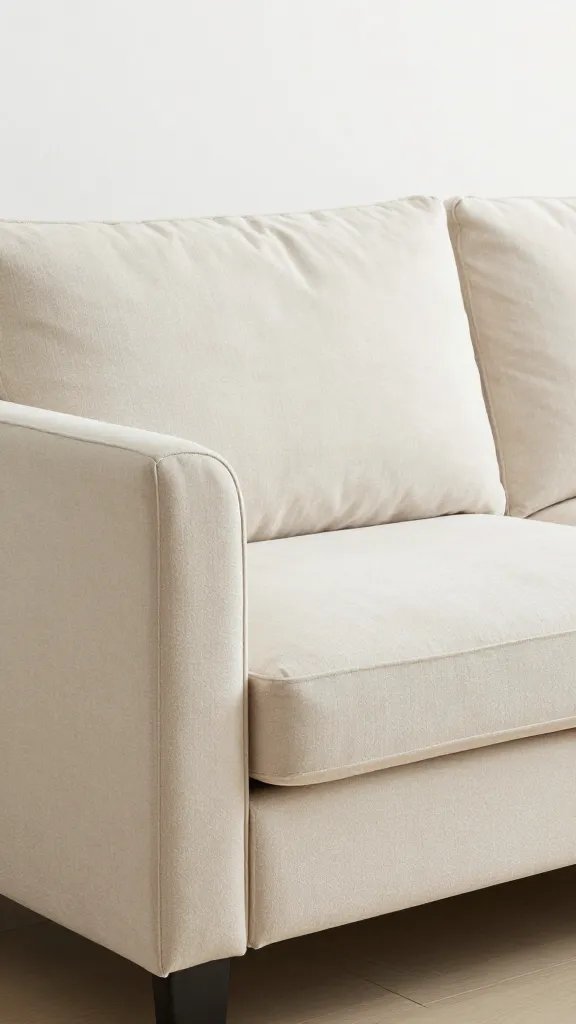 closeup of a single multifunctional sofa bed silhouette in a bright room