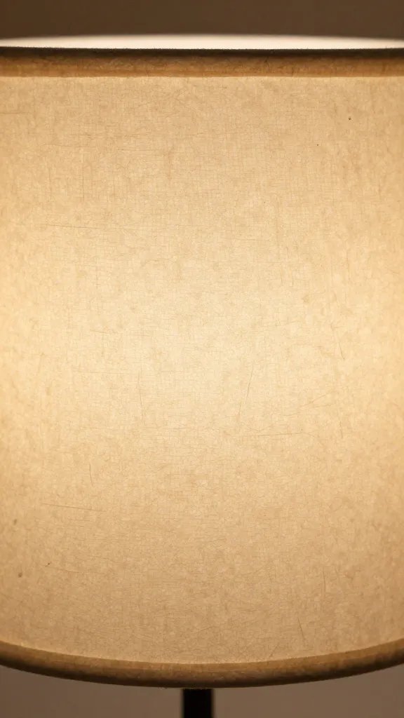 closeup of a DIY lampshade wrapped in parchment paper texture