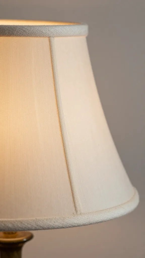 closeup of a vintage lampshade with fresh paint dusted on edge