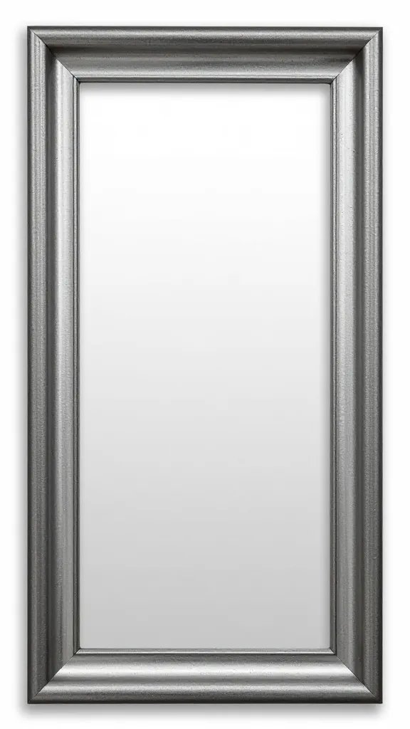 Closeup of metallic spray-painted mirror frame with glossy finish