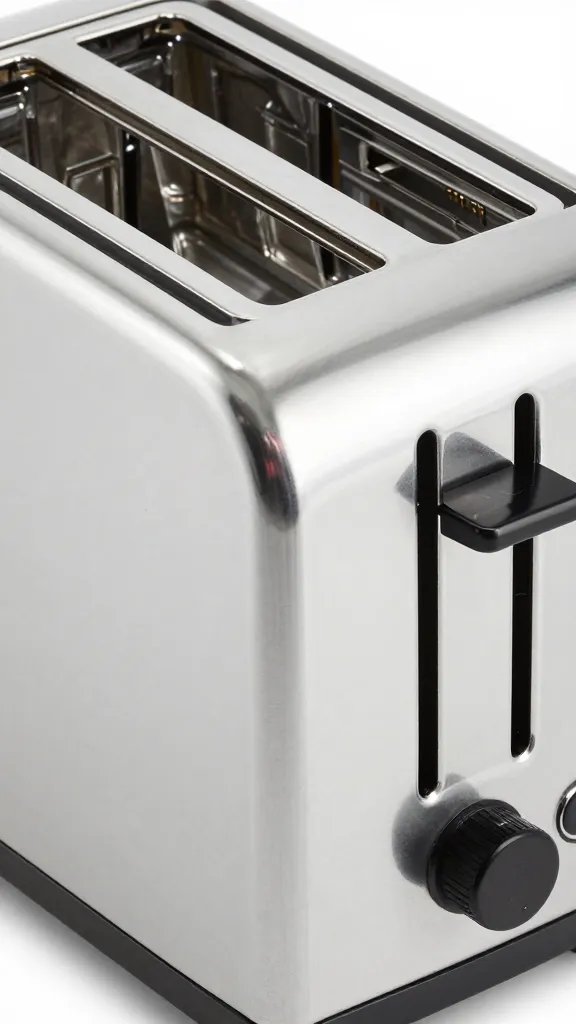 closeup of a daily-use toaster keeping counter clutter-free