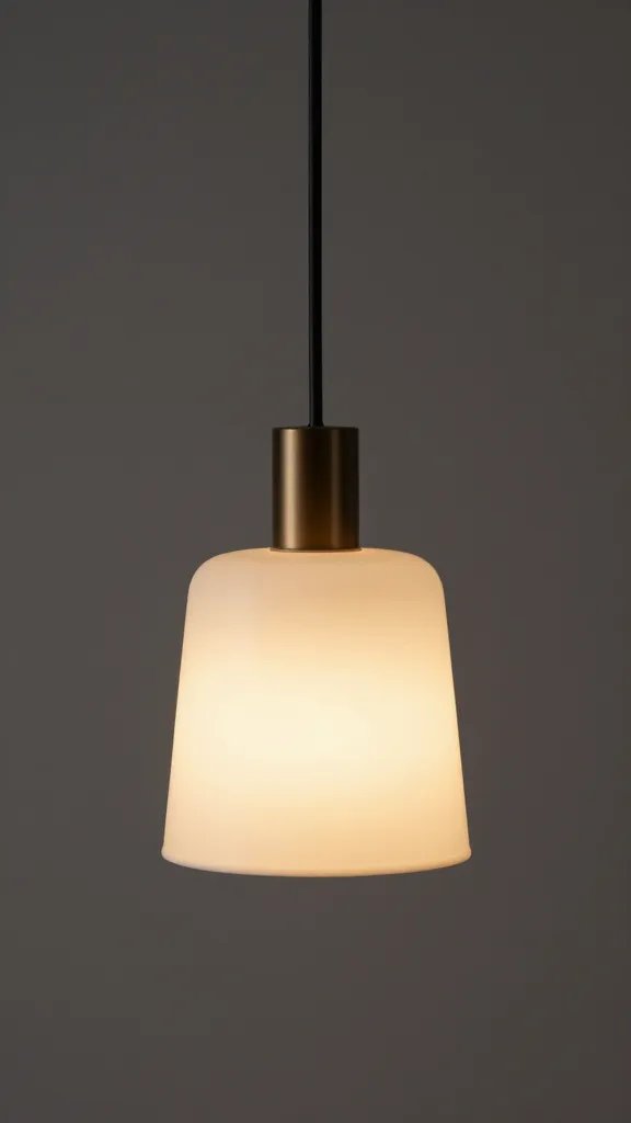 closeup of a statement pendant light over a table lamp glow