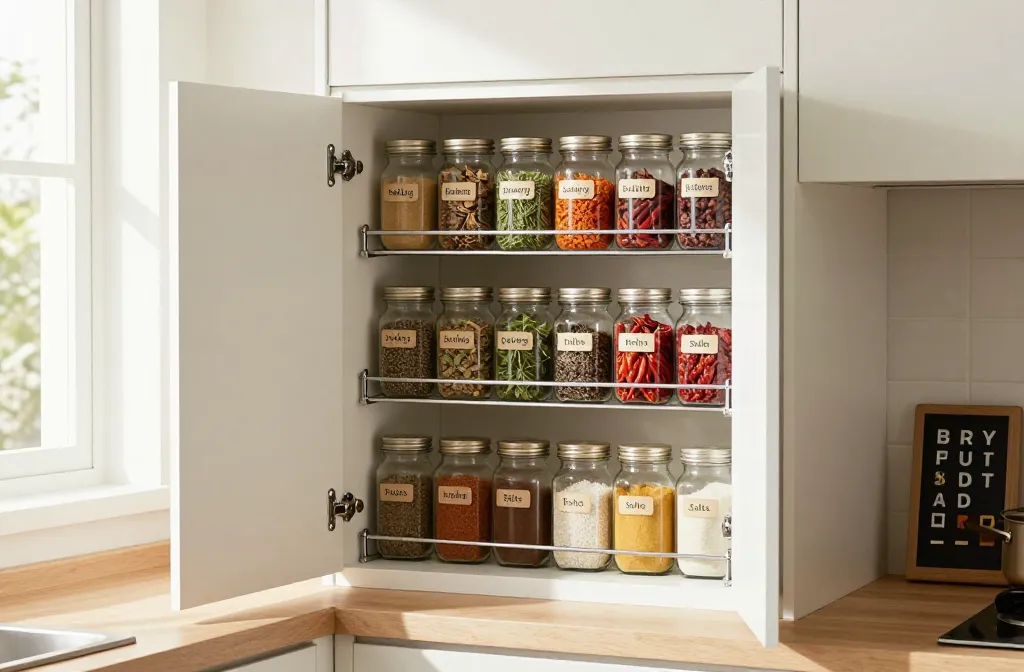 How to Organize a Spice Cabinet Without Wasting Space