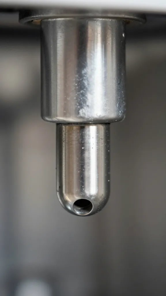 Macro shot of a clogged dishwasher spray arm tip