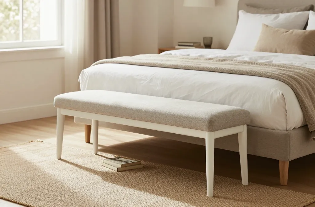 How to Style a Bench at the Foot of the Bed on a Budget