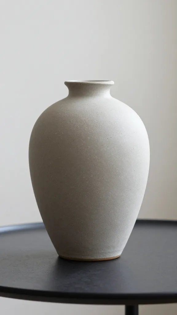 closeup of a matte ceramic vase with knobby texture on a coffee table