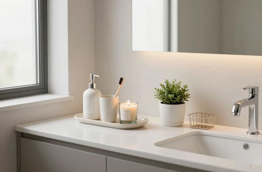 How to Decorate a Bathroom Counter Without Making It Look Cluttered