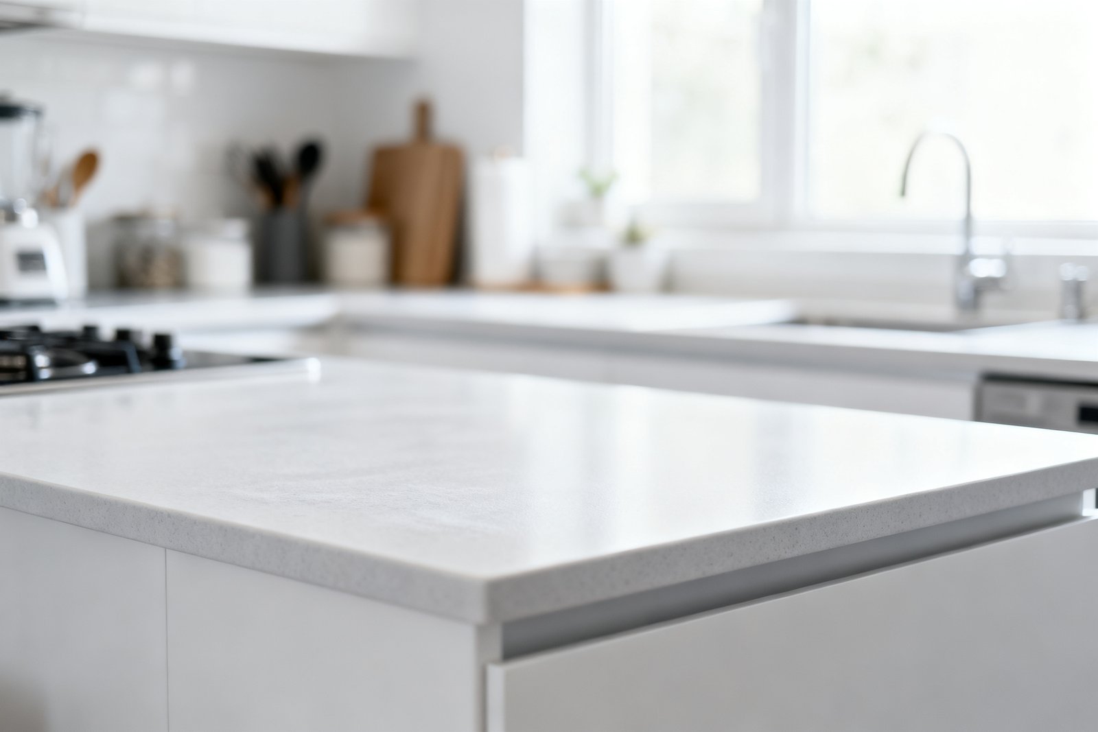 Wiped-down, clutter-free kitchen counter