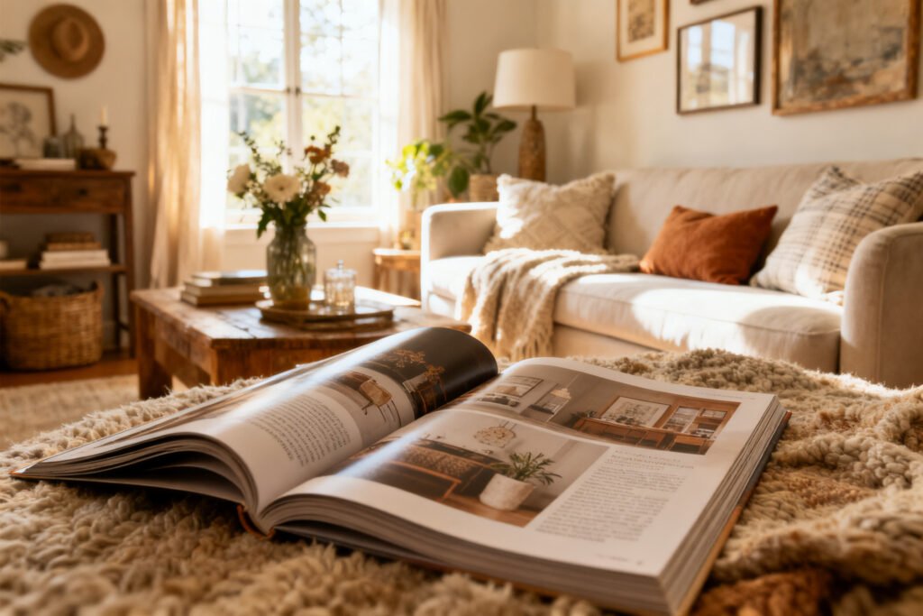 Detail of a budget room full of character with layered decor