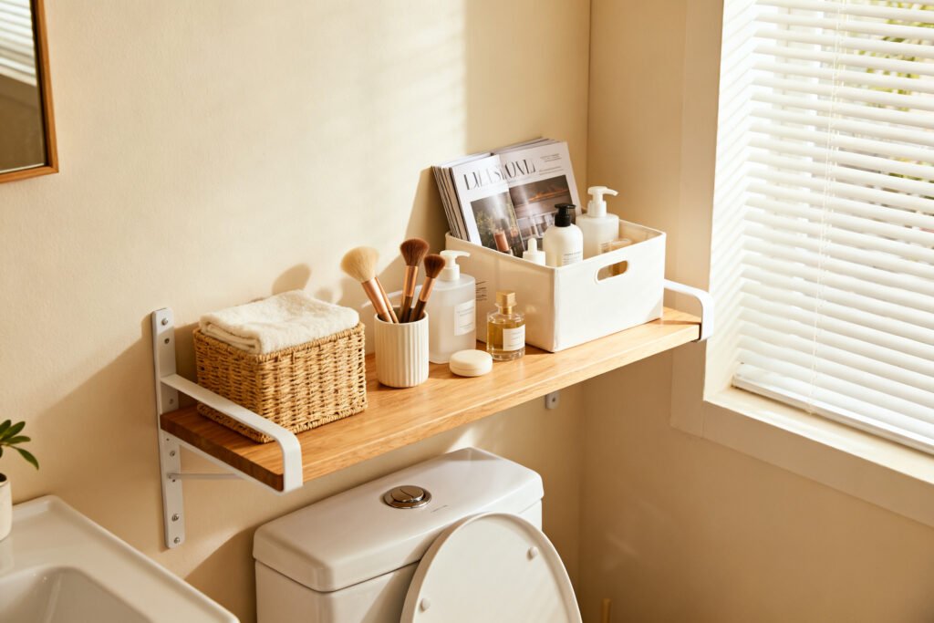 Over-the-toilet storage shelf