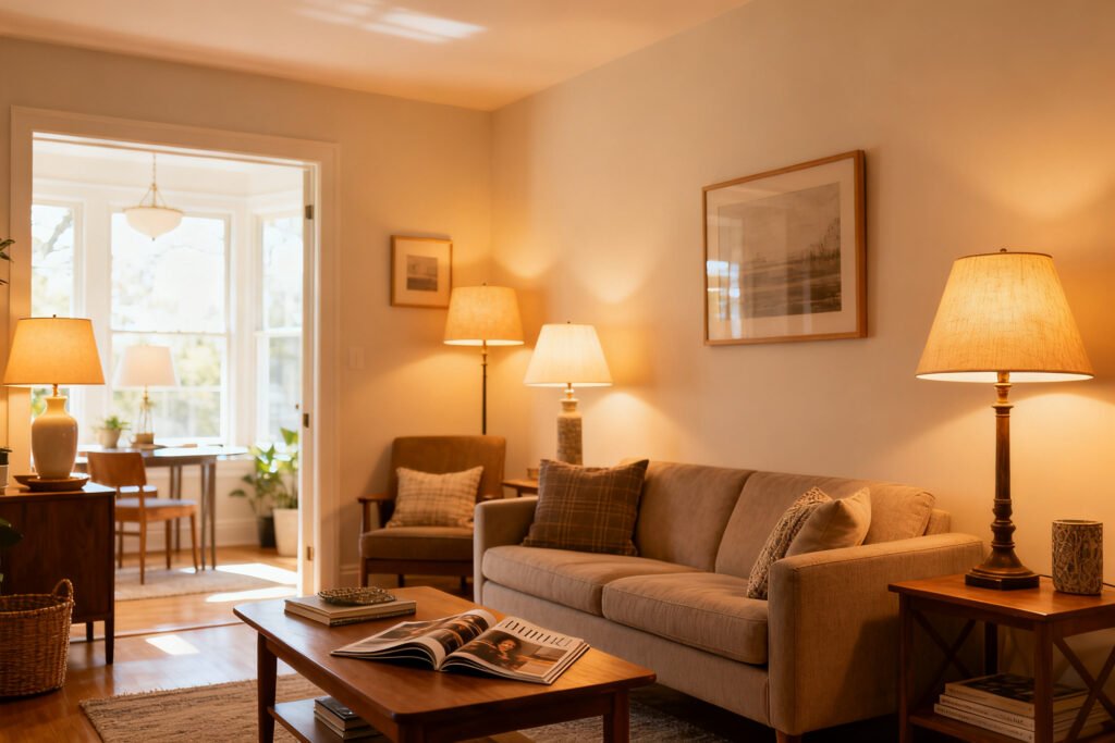 Warm layered lamp lighting