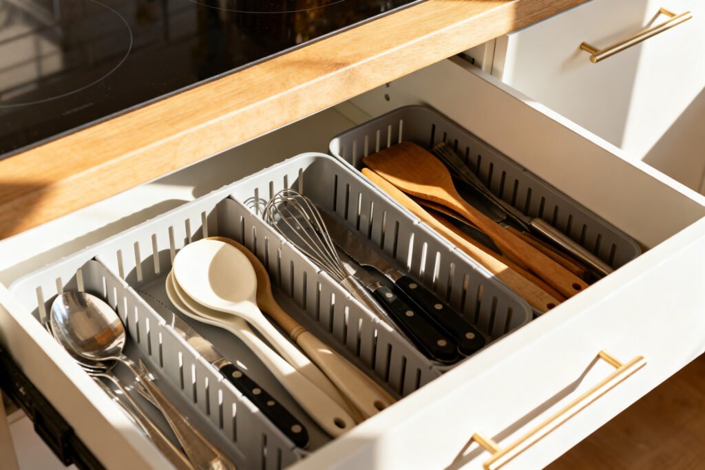 A decluttered drawer