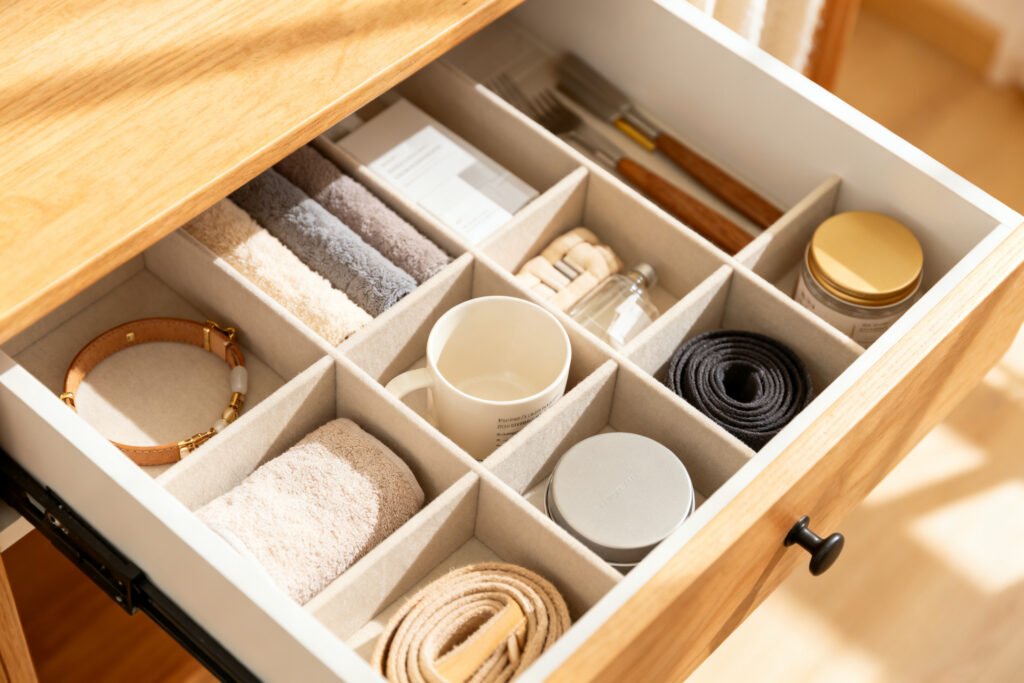A tidy, organized drawer