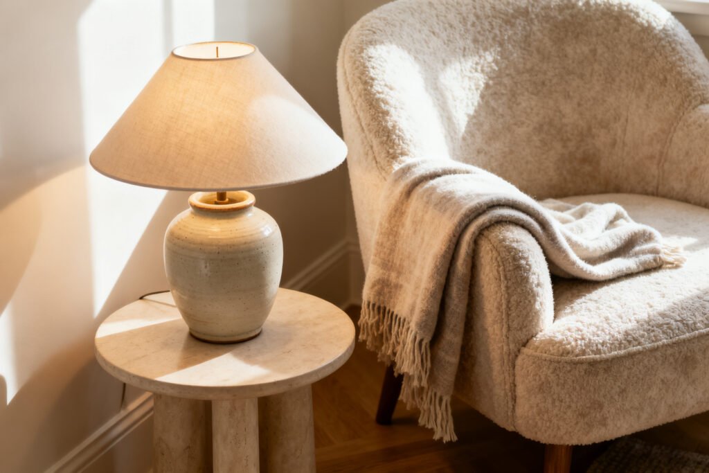 A cozy corner seating nook